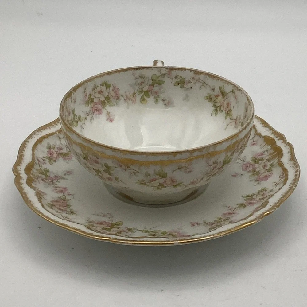 Antique Theodore Haviland Limoges France Teacup and Saucer - Picture 4 of 14